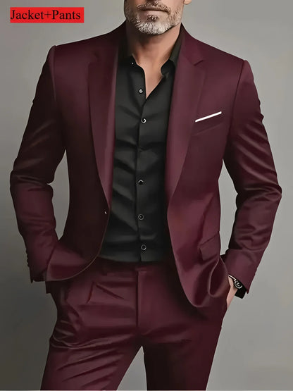 2 Pieces Extra Large Size Suits For Men Wedding Groom Tuxedos Prom Sets Business Male Blazer Trajes De Hombre