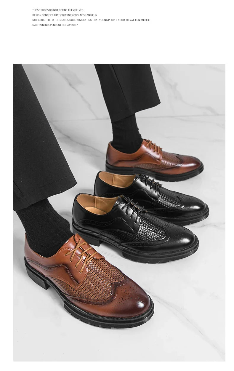 Men's Dress Shoes Fashion Brogues Social Shoe Male High Quality Business Leather Men's Formal Shoes Wedding Formal Shoes For Man