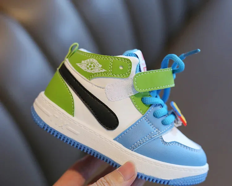 Fashion Children Sneakers Outdoor Non-Slip Boy Girl Casual Board Footwear Colorful High-top Kid Running Sports Leisure Shoes
