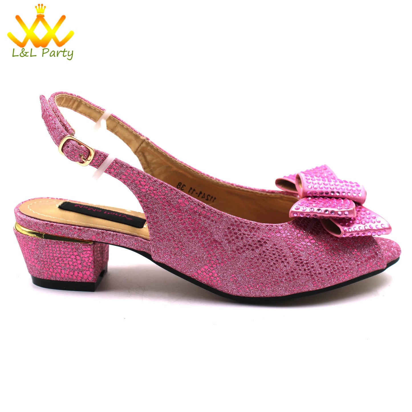 Italian Women Shoes Matching Bag Set in Sky Blue Color Comfortable Heels with Appliques for Wedding