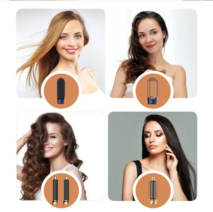 5 In 1 Professional Hair Dryer Hot Air Comb Brush With Curling Iron And Hair Straightener For Salon Quality Hair Styling