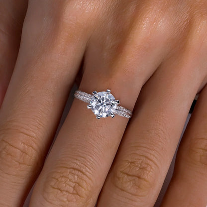 3ct D Color Moissanite Engagement Ring 18K Gold Plated 925 Sterling Silver Wedding Band for Women Jewelry Wholesale