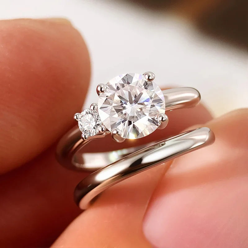 0.5ct Excellent Cut Moissanite Clip Earrings for Women Shine Double-layered Ear Clips Fine Jewelry S925 Sterling Silver