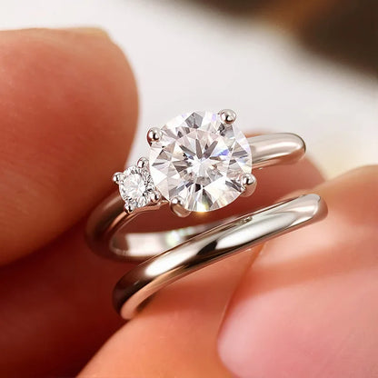 0.5ct Excellent Cut Moissanite Clip Earrings for Women Shine Double-layered Ear Clips Fine Jewelry S925 Sterling Silver