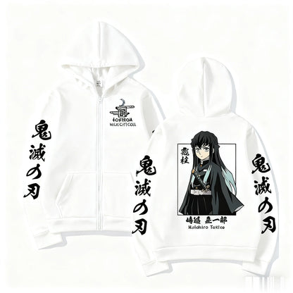 Anime Jacket Zip Up Casual Tops Streetwear 2026 Autumn Winter Long Sleeve Pullover Men Women