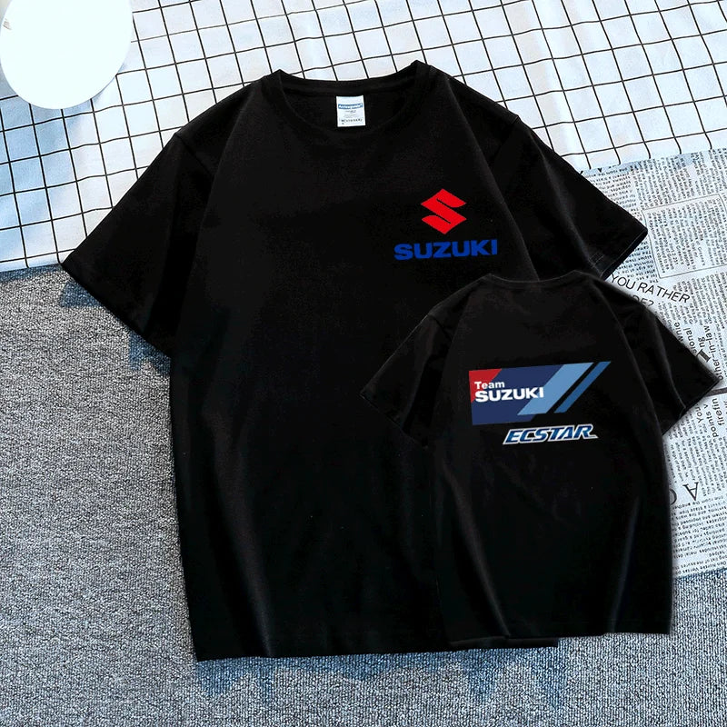 New Motorcycle Club Fashion 100% Cotton Trendy Men T-shirt Summer Daily Outdoor Sports Casual Loose Street Short-sleeve