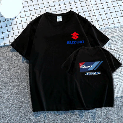 New Motorcycle Club Fashion 100% Cotton Trendy Men T-shirt Summer Daily Outdoor Sports Casual Loose Street Short-sleeve