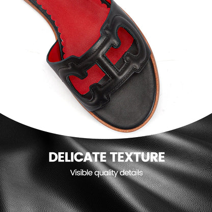 Women's Slippers 2024 Simple Black Flat Flat Women's Shoes Home Indoor Slippers