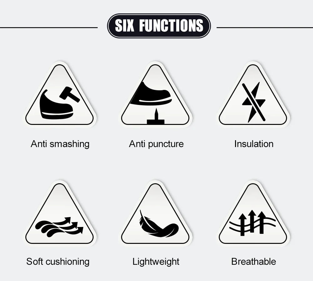 Men's Safety Shoes Anti-impact Lightweight Breathable Plastic Cap Toe Work Shoes Fashionable Button Design for Men