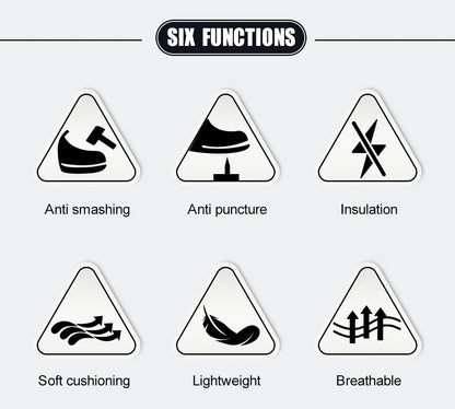 Men's Safety Shoes Anti-impact Lightweight Breathable Plastic Cap Toe Work Shoes Fashionable Button Design for Men