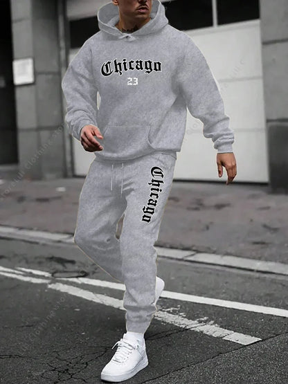 Men's sportswear - Hoodie and sports pants, loose-fitting style suitable for daily and sports wear swearshirts Tops