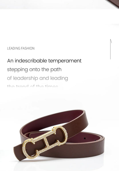 Luxury Brand Leather Belt Women Designer Alloy Buckle Genuine Leather Waist Strap Female Jeans Trouser Dress Waistband Belt