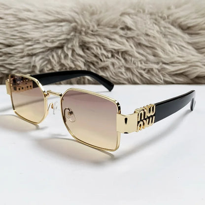 New Fashion Metal Box Women's Sunglasses High Quality High Sense Trend Street Sun Glasses Girls Sunshade Glasses UV400