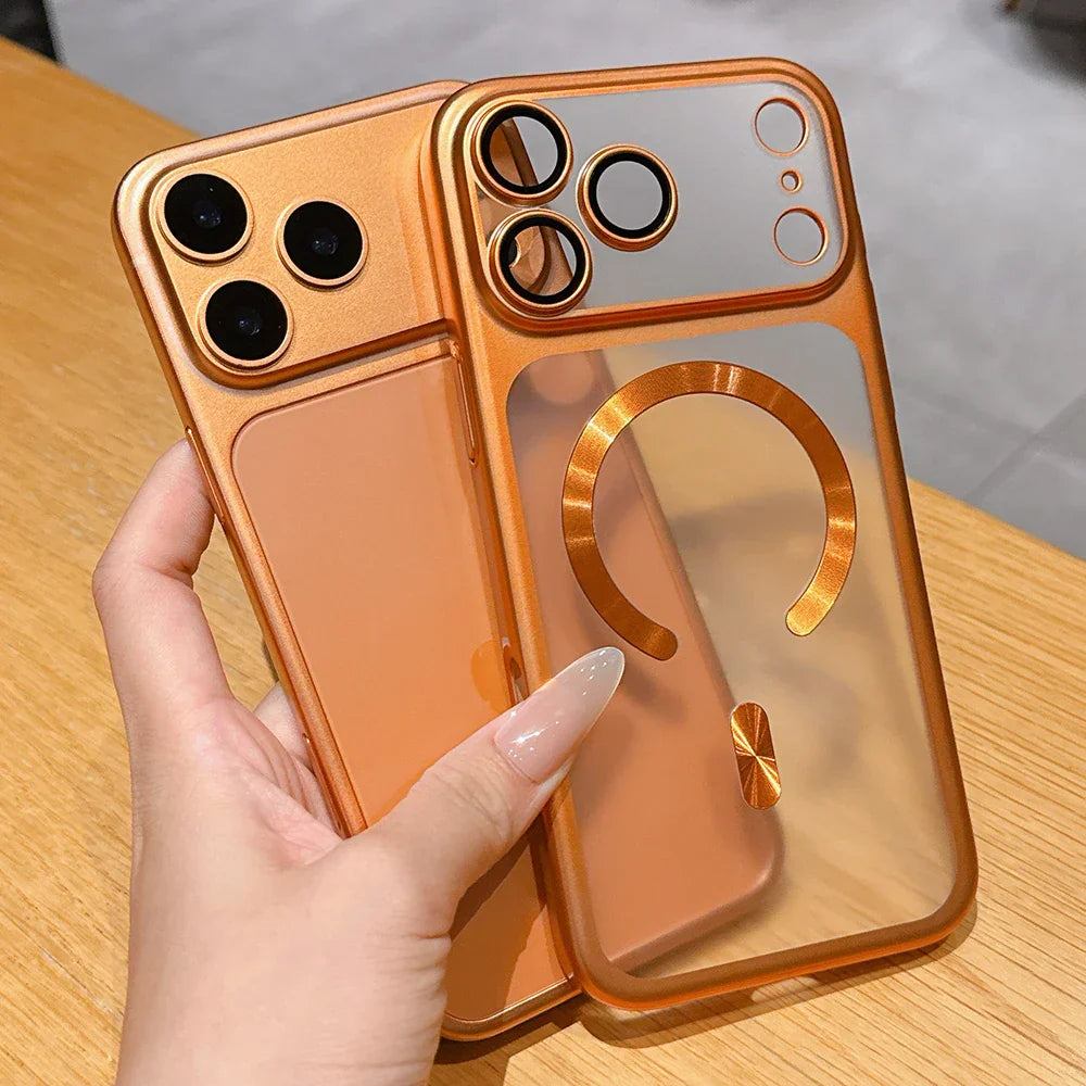 Luxury Matte Translucent Magnetic Case For iPhone 17 Pro Max 17Pro 17 Air For Magsafe Wireless Charging Camera Protector Cover