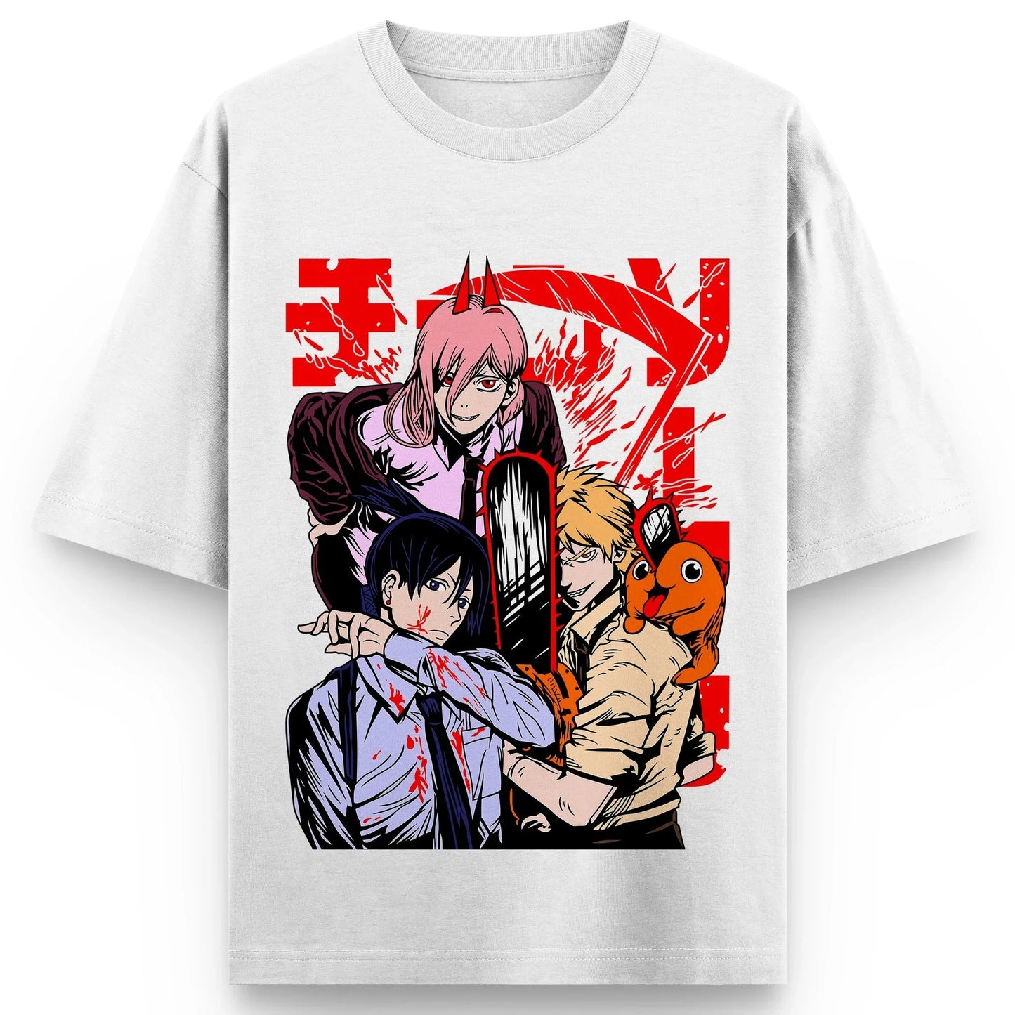 T-Shirt Denji Pochita Printing Classic T-shirt Men's Summer New Fashion Cotton Top Clothing