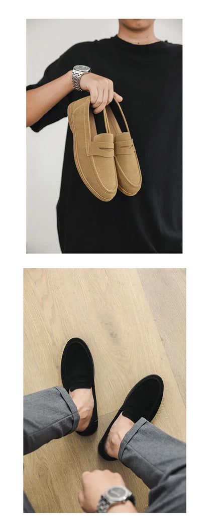 Genuine Leather Men Casual Shoes Luxury Brand Breathable Slip on Black Driving Shoes Moccasins Plus Size 39-45 Soft Men Loafers