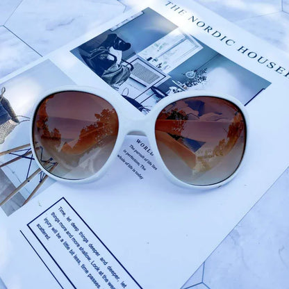New Large Frame Circular Shape Sunglasses Women Design Brand Fashion Sun Glasses Outdoor Driving Lady Eyewear UV400 Gafas De Sol