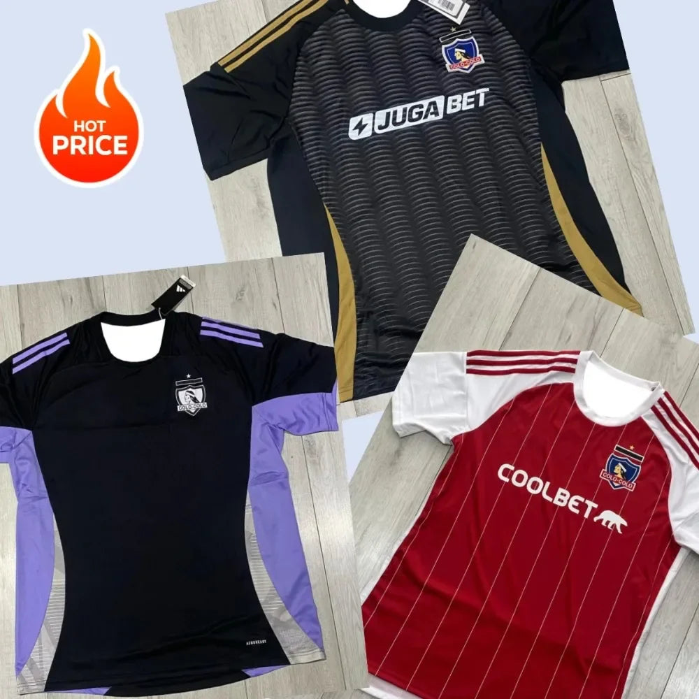 2025 Nova Camisa Masculina de Secagem Rápida Chile Futebol Clube Colo-colo Moda 3D Estampada Manga Curta Confortável Casual