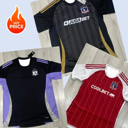 2025 Nova Camisa Masculina de Secagem Rápida Chile Futebol Clube Colo-colo Moda 3D Estampada Manga Curta Confortável Casual