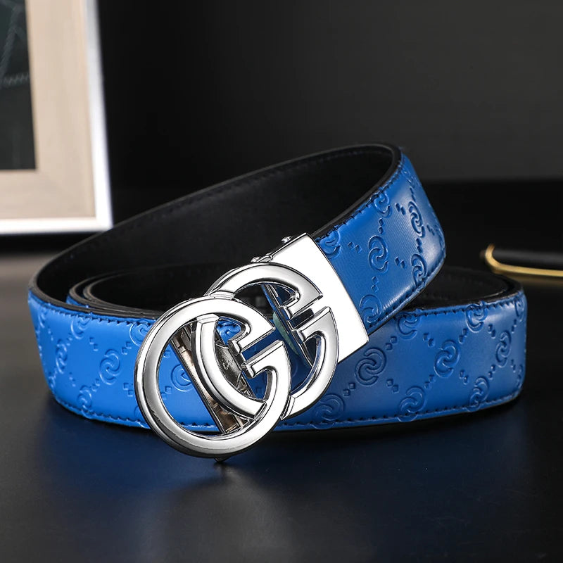 2025 New business Male Famous Style Metal Automatic Buckle Luxury Brand Women Belt Genuine Leather Belts for Men Strap jeans