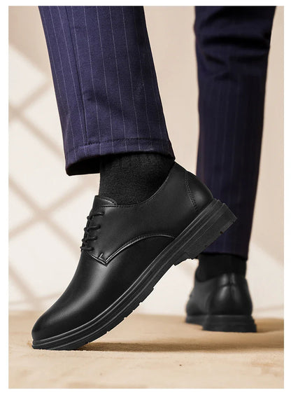 Men Formal Leather Shoes Oxford Shoes Mens Dress Shoe Black Pointed Toe Men Loafers Party Office Business Casual Shoes for Men