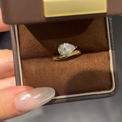 7*11MM 3Carat D Color Water Drop Moissanite Rings 18K Gold 100% 925 Sterling Silver Top Quality For Women Wedding Gifts