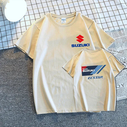 New Motorcycle Club Fashion 100% Cotton Trendy Men T-shirt Summer Daily Outdoor Sports Casual Loose Street Short-sleeve