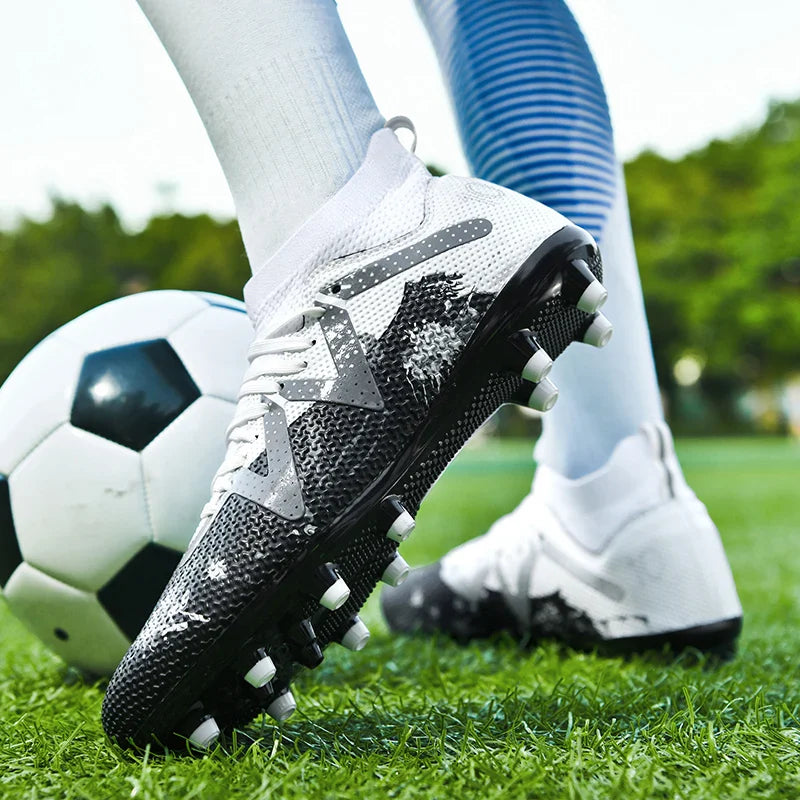 AG FG Athletic Soccer cleats PU Fabric Comfort Upper TPU Anti-slip Long Studs Sole Reliable Quality Adult Kids Training Shoes