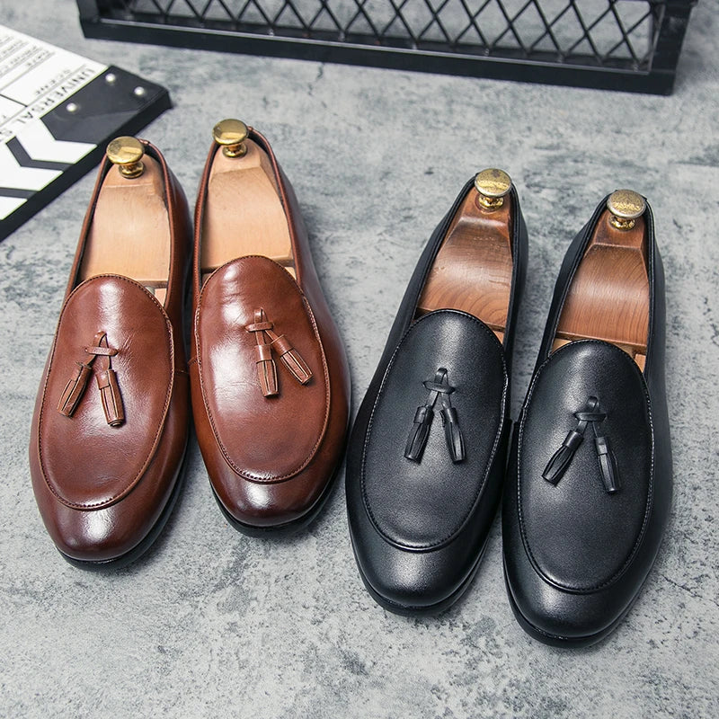 Fashion Tassel Formal Shoes 2025 New Classic Men Business Shoes Italy Luxury Moccasins Prom Men Casual Loafers Party Flats