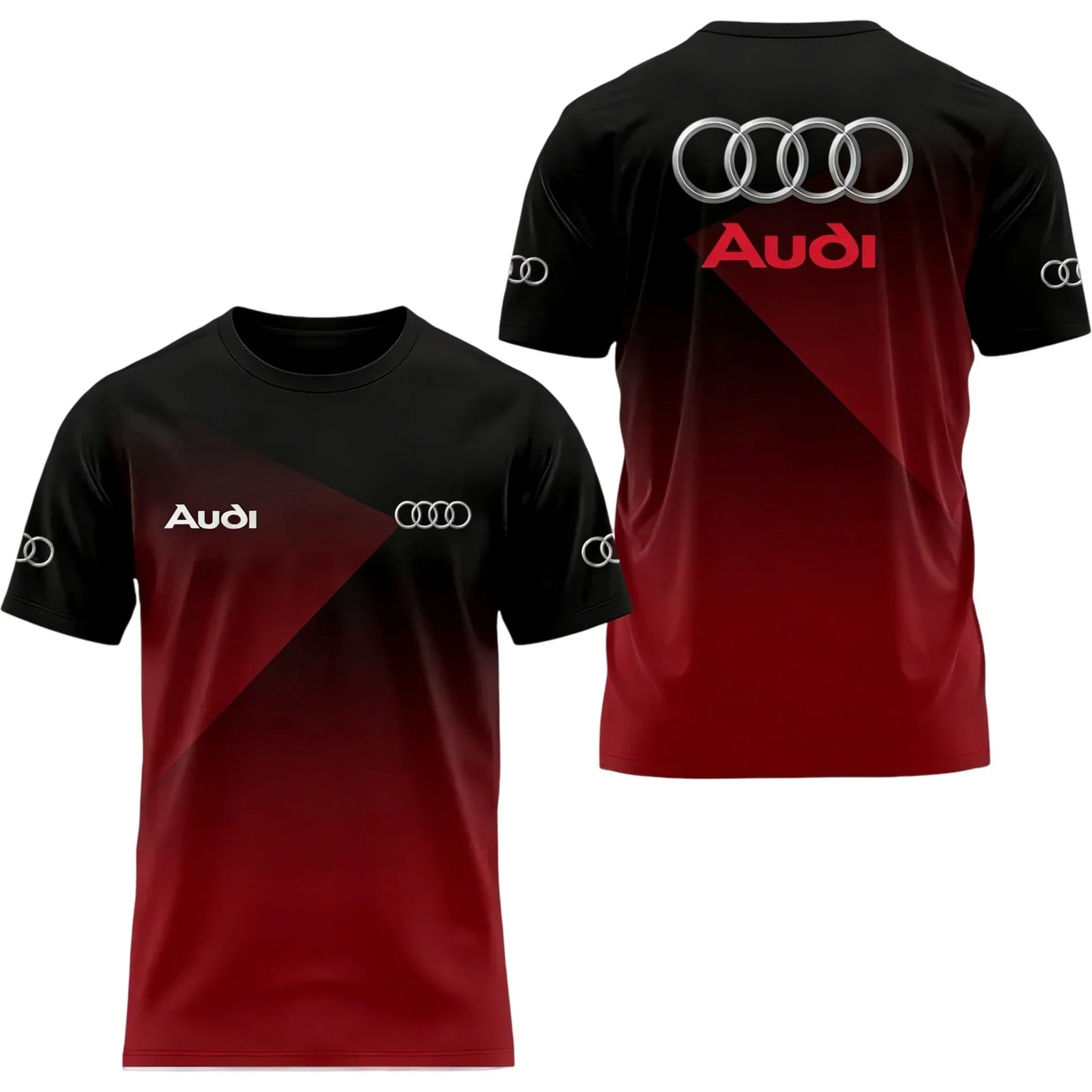 Men's Summer 2026 Best-Selling Audi Logo 3D Printed T-Shirt Comfortable Moisture-Wicking Quick-Drying Short-Sleeved Trendy Top