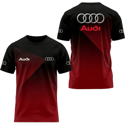 Men's Summer 2026 Best-Selling Audi Logo 3D Printed T-Shirt Comfortable Moisture-Wicking Quick-Drying Short-Sleeved Trendy Top