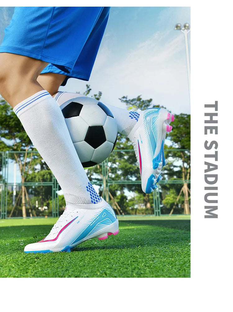 New High-Top Soccer Shoes Professional Training Football Boots TF/FG Non-Slip Soccer Sneakers Outdoor Grass Soccer Shoes