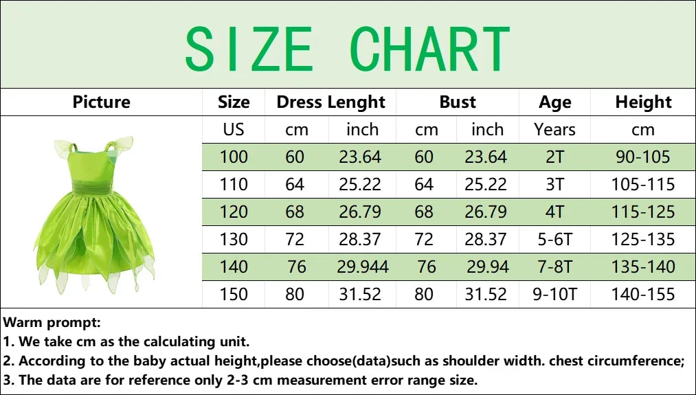 Disney Girls Cosplay Fada Tinker bell Vestido Crianças Princesa Fada das Flores Com Asas Fantasia Festa Tinkerbell Tinker Bell Vestido