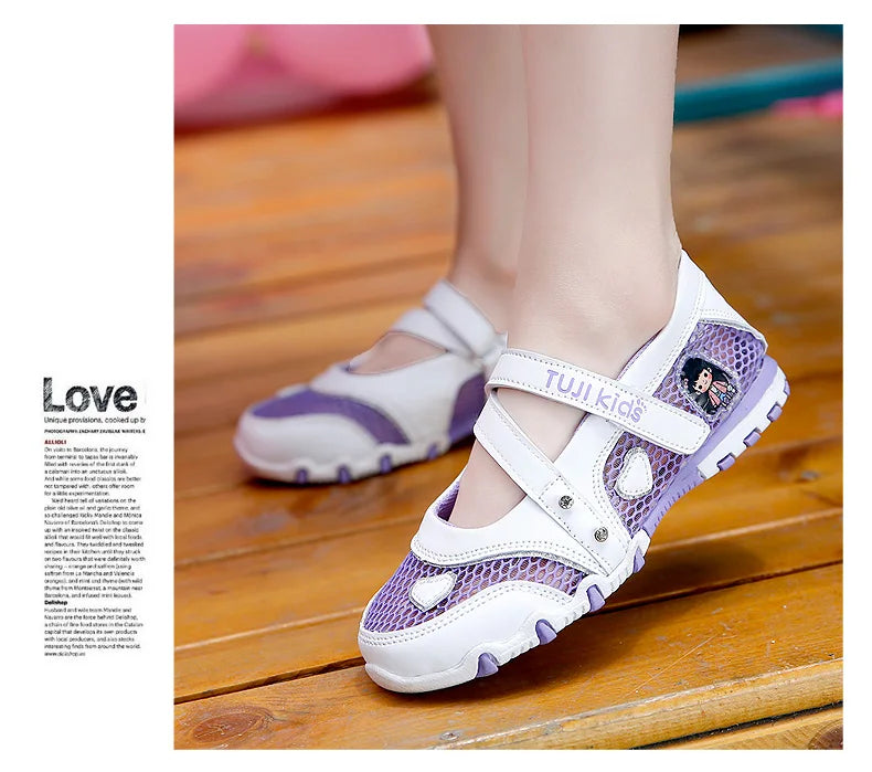 2024 New Summer High Quality Non-slip Children Shoes Girls Fashion Sandals Cartoon Princess Sandals Kids Flat