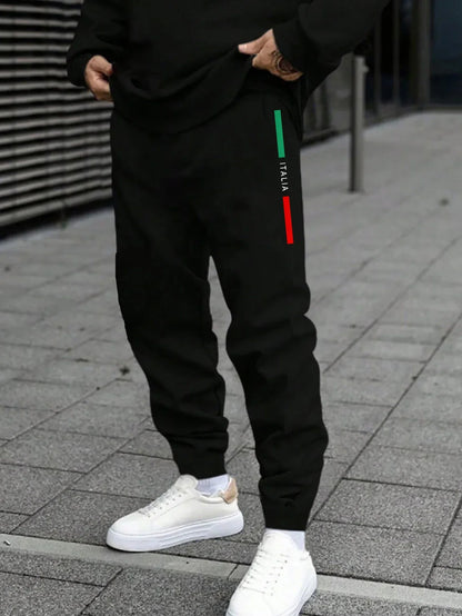 Autumn Mens Tracksuit Italy O Neck Sweatshirt Sweatpants Casual Sports Single Piece Tops Pants Man Clothing Hip Hop Streetwear