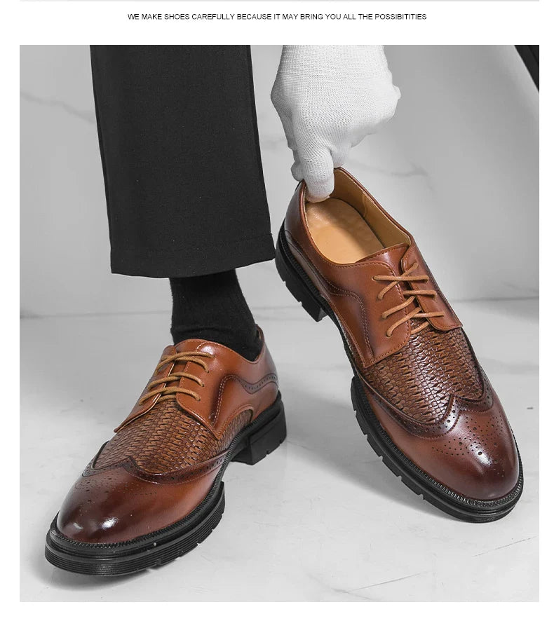 Men's Dress Shoes Fashion Brogues Social Shoe Male High Quality Business Leather Men's Formal Shoes Wedding Formal Shoes For Man