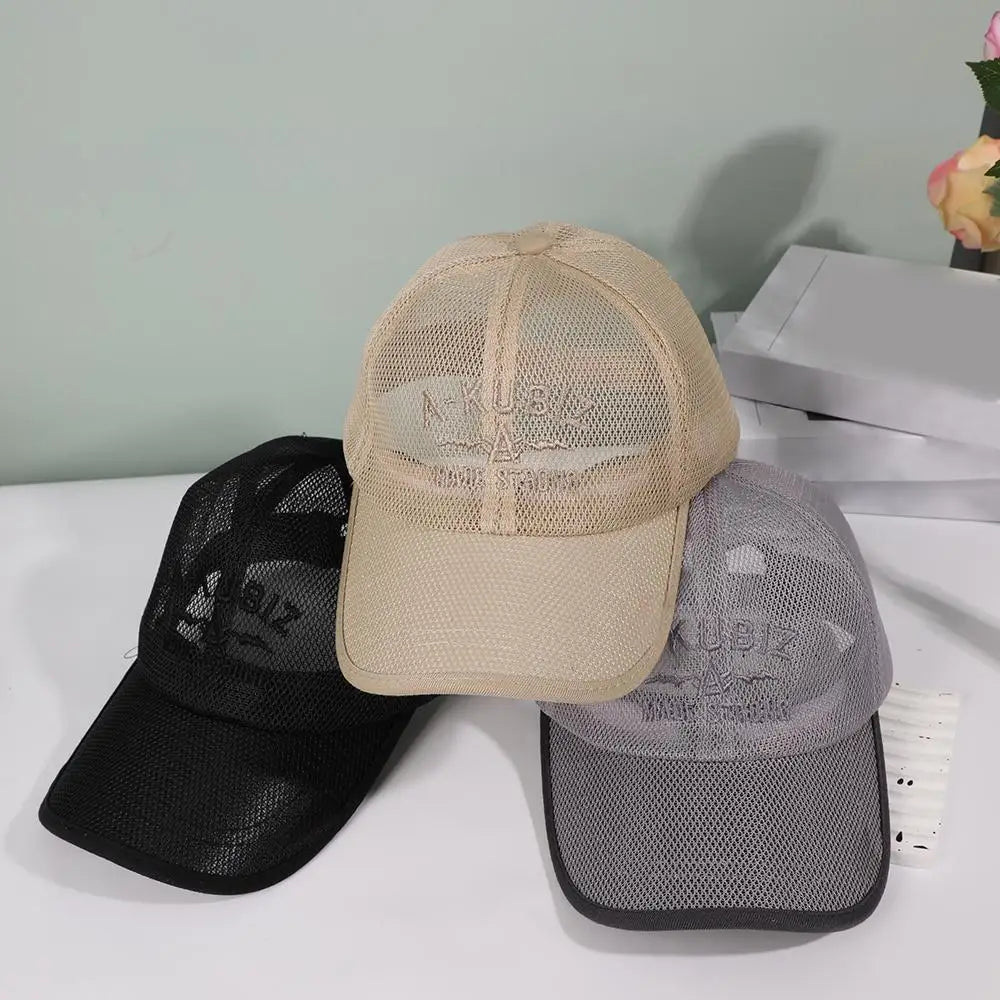 Summer Mesh Baseball Cap for Men Adjustable Visor Hat Quick Dry Breathable Sun Hats For Women Men snapback Outdoor Sports caps