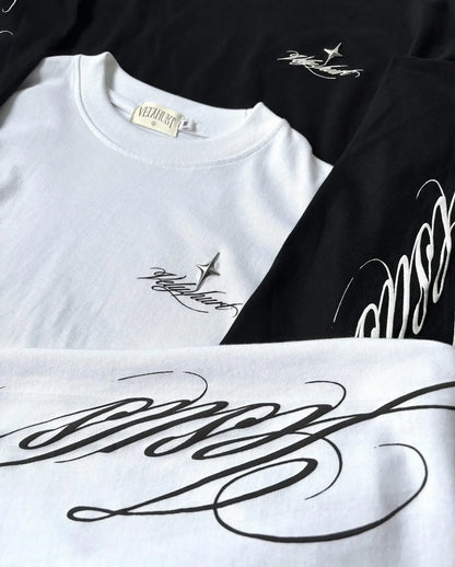 2025 New Harajuku American Retro Fashion Letter Printed Long Sleeved T-shirt Casual Loose Street Style Printed Tops StreetWear