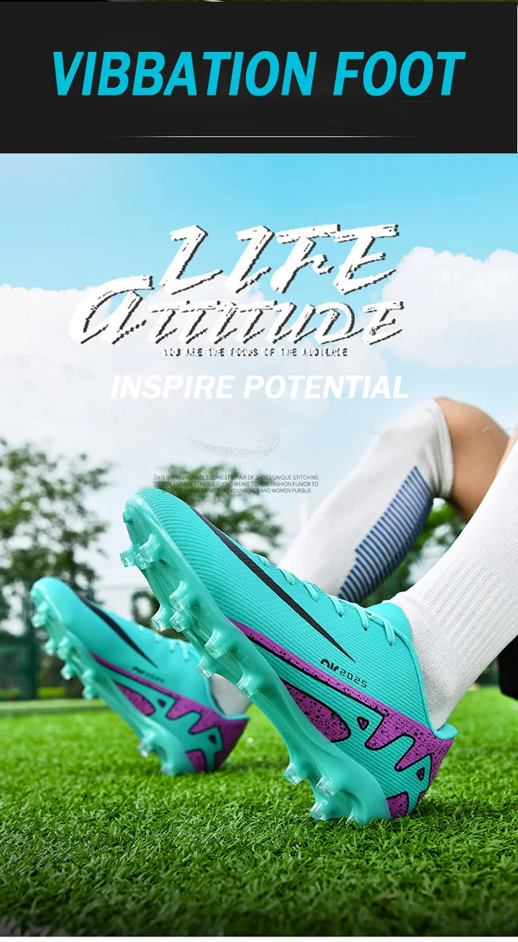 Kid Size 33-47 Long Short Spike Soccer Shoes Football Field Boots Unisex Society Training Match Adult Football Shoes