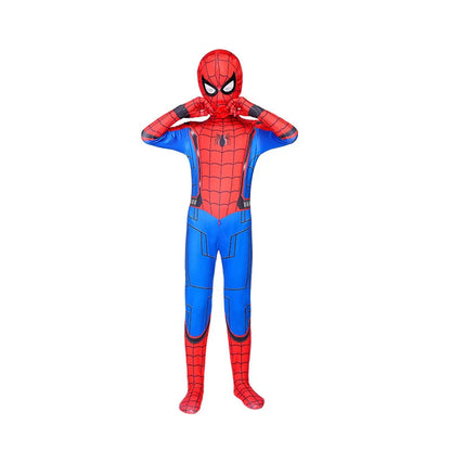 New Remy Jumpsuit with Halloween Superhero Web Spider Mask Costume for Boys Girls Soft Breathable Fabric Party Dress Up Cosplay