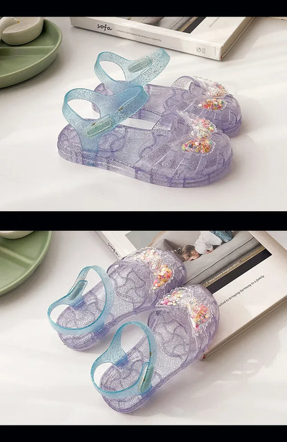 2025 New Summer Children's Sandals Little Princess Shoes Girls Sandals Baby Jelly Shoes Girls Beach Shoes