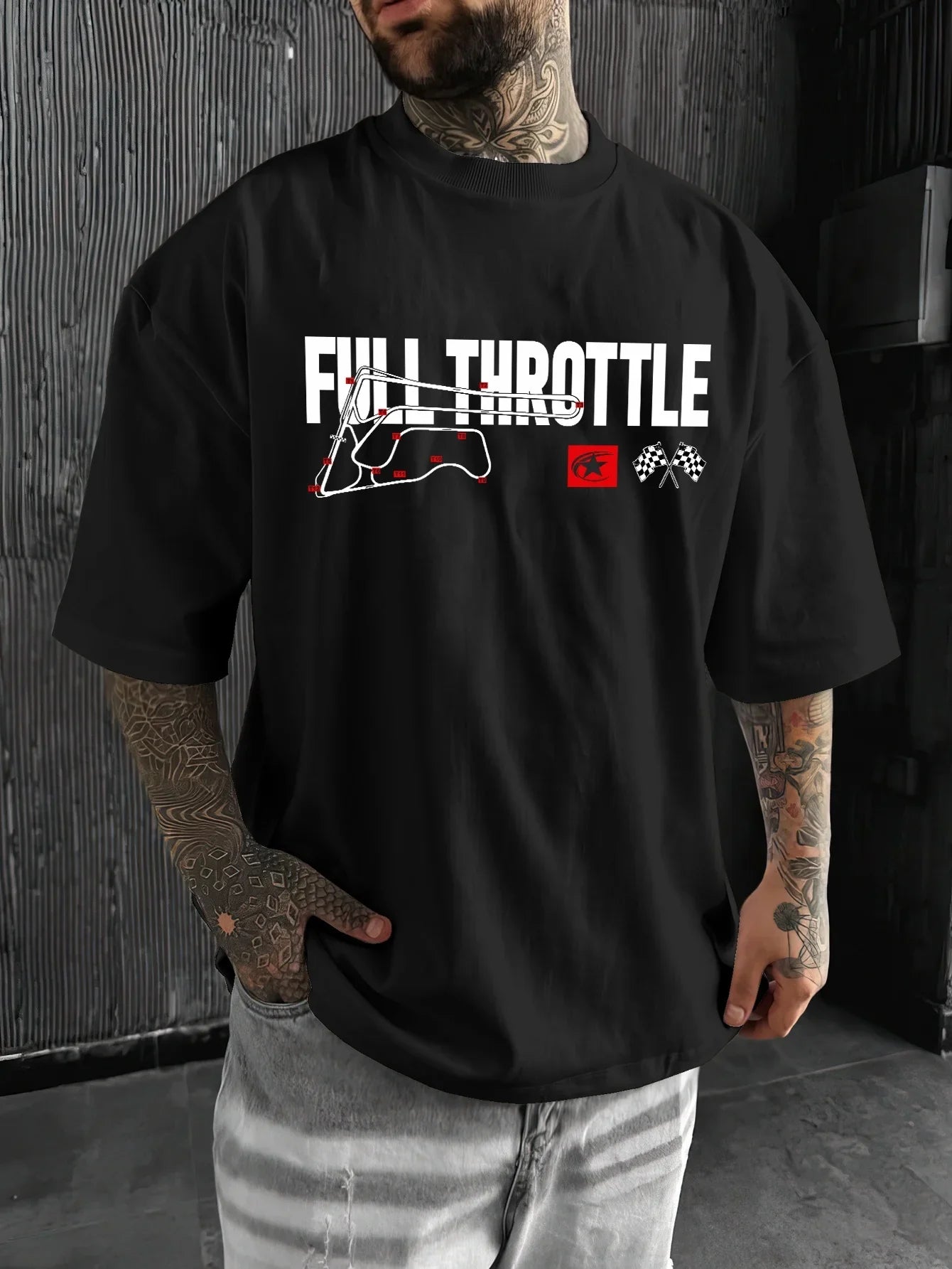 Men Formula Racing Summer T-shirt Loose Fit Breathable Soft Material Suitable for Daily Wear Suitable for Both Men and Women