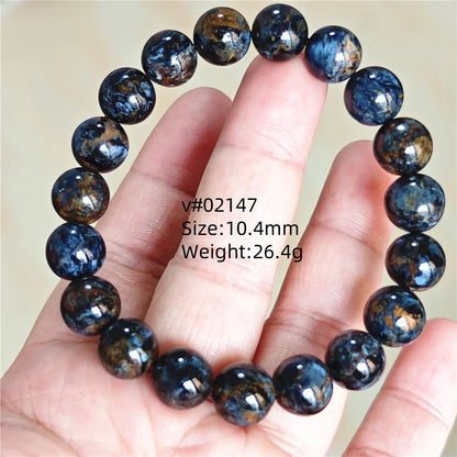Natural Blue Pietersite Bracelet Women Men Beads Round Beads Chatoyant Cat Eye Fire Pietersite Namibia AAAAAA