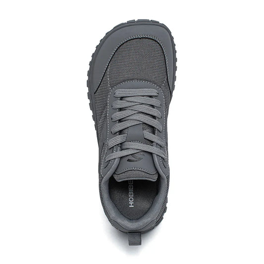 Wide Toe Running Shoes Unisex Minimalist Artificial Leather Walking Sneakers Lace Up Lightweight Breathable Shoes