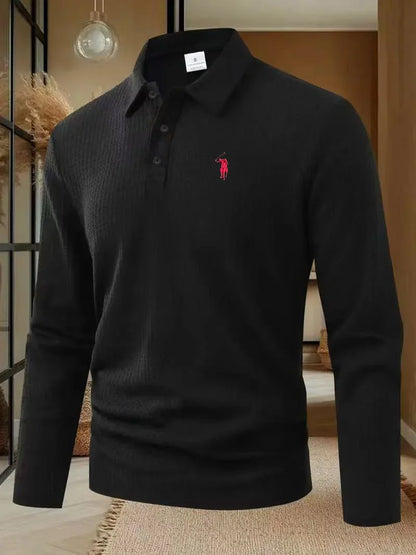 Men's polo shirt long sleeved high-end brand exquisite embroidery 2025 Spring and Autumn casual breathable fashion T-shirt top