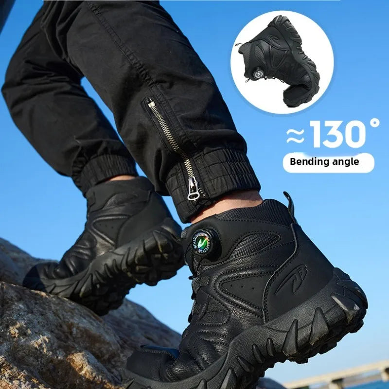 Work Safety Shoes Smash-proof and Puncture-proof Sports Safety Shoes Outdoor Mountaineering Wear-resistant Steel Boots