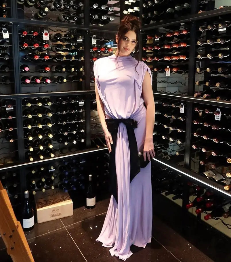 Sexy Elegant Backless Bow Lace Up Maxi Dress Women Sleeveless Hollow Out Party Evening Long Dresses White Purple Robes