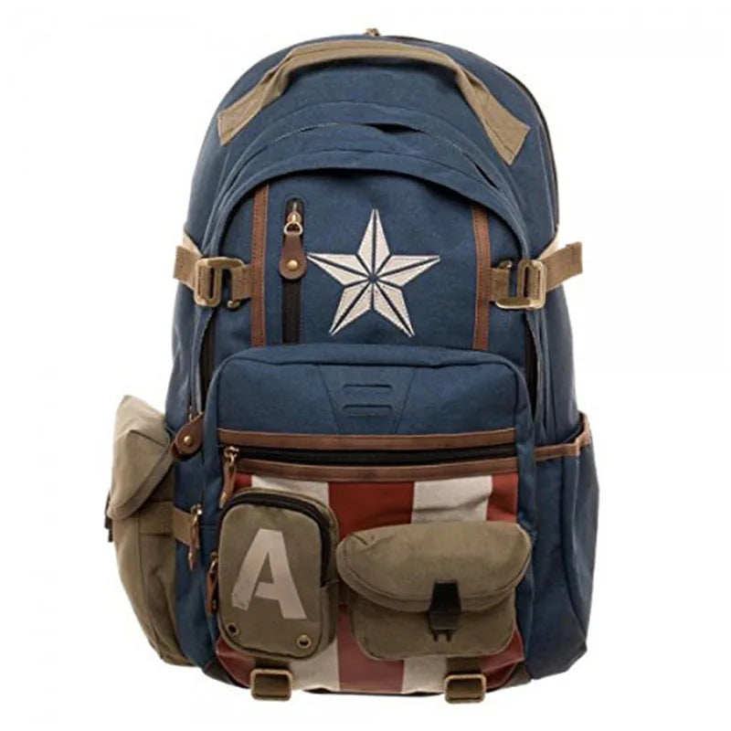 Avengers Deadpool Captains America Backpack Anime Cartoon Backpacks Outdoor Leisure Travel High Capacity Backpack