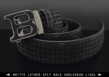 High Quality Automatic Buckle belts men Golden buckle fashion Waist Strap genuine leather Cowskin cintos masculinos B letter