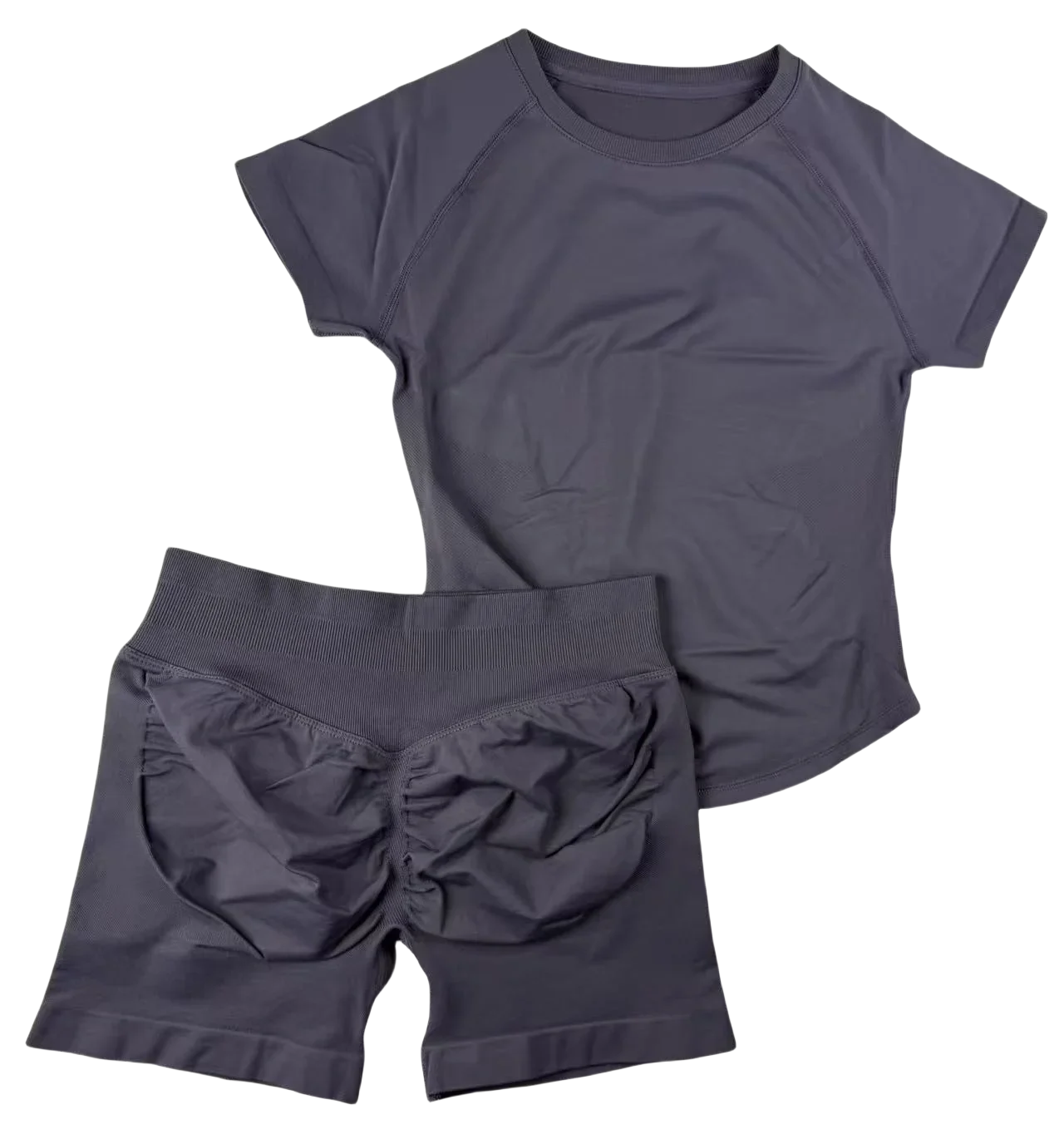 2 Pcs  Impact Sports Sets Short Sleeve Seamless Yoga Top Fitness Set Women Workout Running Sports Shorts Gym Suit